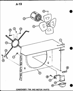 Condenser Fan And Motor Parts (erhq48-001a/p55201-95c) (erhq48-003a/p55201-96c) (erhq60-001a/p55201-97c) (erhq60-003a/p55201-98c) Diagram and Parts List for D55338-10  Amana Air Conditioner