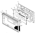 GLASS WINDOW OVEN DOOR ASSY Diagram and Parts List for SNK26CB5 P1142989NL Amana Range