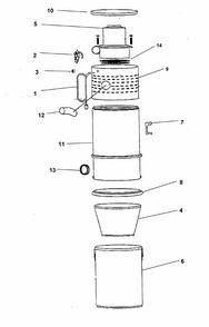 Main Body Diagram and Parts List for S5625  Hoover Canister Vacuum