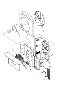 Fan And Control Assembly Diagram and Parts List for RC07090A1D PRC07090A1DA Amana Air Conditioner