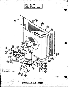 System And Air Parts 3 Diagram and Parts List for PKM3-1H P55196-5C Amana Air Conditioner