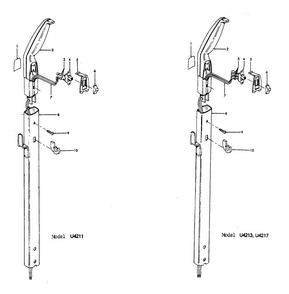 Handle Diagram and Parts List for U4217  Hoover Upright Vacuum