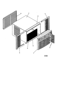 Outer Case Assembly Diagram and Parts List for RC07090A1D PRC07090A1DA Amana Air Conditioner