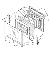 Door Parts, Optional Parts Diagram and Parts List for  Amana Range