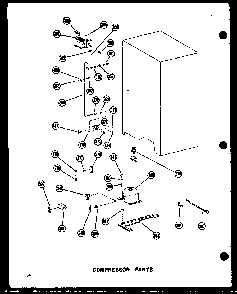 Compressor Parts Diagram and Parts List for SDI22N-1-C-P60230-91WC  Amana Refrigerator