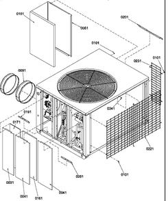 Outer Cabinet Diagram and Parts List for PHD48CO2E P1224305C Amana Air Conditioner