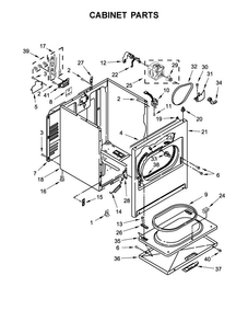 Cabinet Parts Diagram and Parts List for  Crosley Dryer