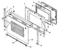 OVEN DOOR ASSY Diagram and Parts List for CARC700E P1143410N E Amana Range
