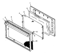 GLASS OVEN DOOR ASSY Diagram and Parts List for SNP26CB0 P1143183N W Amana Range