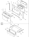 OVEN DOOR AND STORAGE DRAWER Diagram and Parts List for ART6110W P1143429N W Amana Range