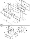 OVEN DOOR AND STORAGE DOOR Diagram and Parts List for P1143329N W Amana Range