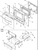 OVEN DOOR AND STORAGE DRAWER Diagram and Parts List for ART6610LL P1143470NLL Amana Range