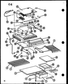 Freezer-refrigerator Parts Diagram and Parts List for ESR16E-G-P73953-27WG  Amana Refrigerator
