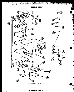 Section 1 Diagram and Parts List for UF12W-AG P60345-1WG Amana Freezer