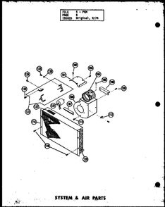 System And Air Parts 2 Diagram and Parts List for PKM3-1H P55196-5C Amana Air Conditioner
