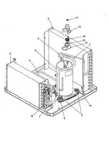 Compressor Assembly Diagram and Parts List for RC08090A1D REV A Amana Air Conditioner