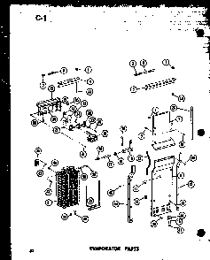 Evaporator Parts Diagram and Parts List for SDI22E-L-P74870-6WL  Amana Refrigerator