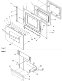 Oven Door and Storage Drawer Diagram and Parts List for ARTC8600WW P1143819NWW Amana Range