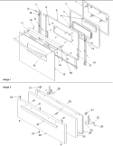 Oven Door and Broiler Door Diagram and Parts List for CSG3601W P1143396N W Amana Range