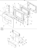 Oven Door and Storage Diagram and Parts List for CSR3602WW P1143838NWW Amana Range