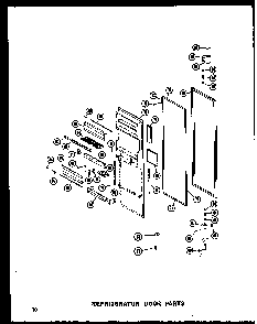 Refrigerator Door Parts Diagram and Parts List for SDI22W-C-P60340-74WC  Amana Refrigerator