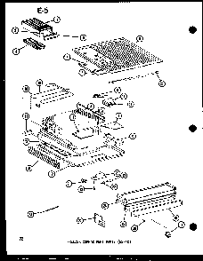 Freezer Compartment Parts Diagram and Parts List for ESRFC14E-G-P74645-12WG  Amana Refrigerator