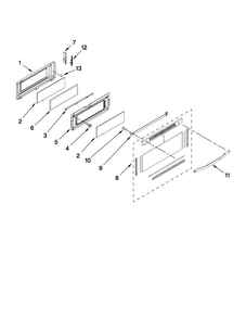 Upper Door Parts Diagram and Parts List for  Maytag Range