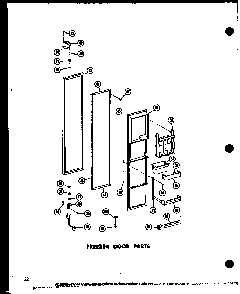 Freezer Door Parts Diagram and Parts List for SD19W-P60340-36W  Amana Refrigerator