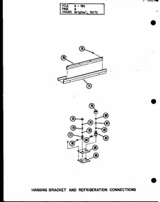 Hanging Bracket And Refrigeration Connections Diagram and Parts List for VBC-30 P54882-6 Amana Air Conditioner