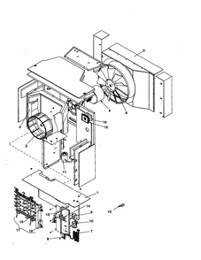 Center Partition Assembly/controls Diagram and Parts List for RE18010C2D REV B Amana Air Conditioner