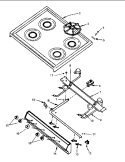Top Burner Assembly Diagram and Parts List for RBP24AA5 P1142953N L Amana Range