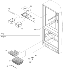Crisper Assy & Freezer Feature Assy Diagram and Parts List for DRB1801AC PDRB1801AC0 Amana Refrigerator