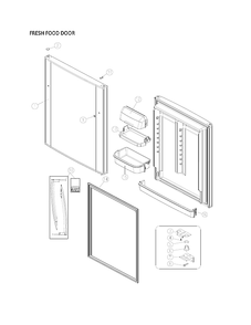 Fresh Food Door Diagram and Parts List for 11161219614  Kenmore Refrigerator
