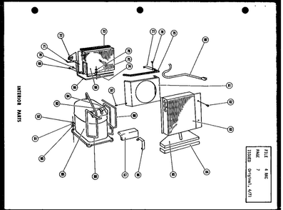 Interior Parts Diagram and Parts List for FC24-3H-1 P54302-54R Amana Air Conditioner