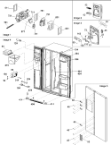 FAÇADE, CONTROLS & LIGHT SHIELD Diagram and Parts List for PARS2464BS0 Amana Refrigerator