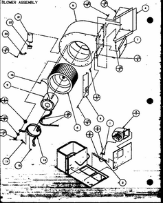 Blower Assembly Diagram and Parts List for D9836801  Amana Air Conditioner