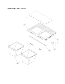 Crisper Shelf And Accessories Diagram and Parts List for 11161219614  Kenmore Refrigerator