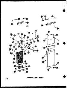 Evaporator Parts Diagram and Parts List for SD19W-P60340-9W  Amana Refrigerator
