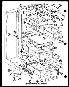 Refrigerator Accessory Diagram and Parts List for SLDI25F-P7642102W  Amana Refrigerator
