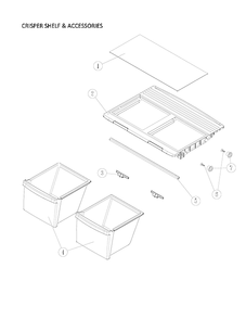 Crisper Shelf And Accessories Diagram and Parts List for 11160512913  Kenmore Refrigerator
