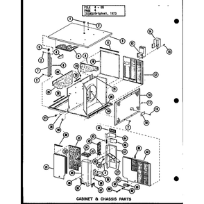 Cabinet & Chassis Parts 4 Diagram and Parts List for EG25,12-1 P54688-9C Amana Air Conditioner