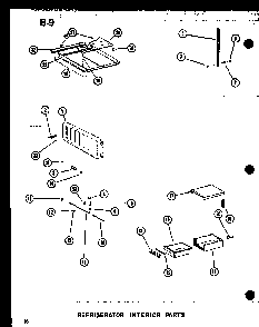 Refrigerator Interior Parts Diagram and Parts List for SDI22E-L-P74870-6WL  Amana Refrigerator