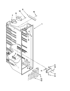 Refrigerator Liner Parts Diagram and Parts List for MSD2574VEW11  Maytag Refrigerator