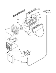 Icemaker Parts Diagram and Parts List for MSD2578VEM01  Maytag Refrigerator