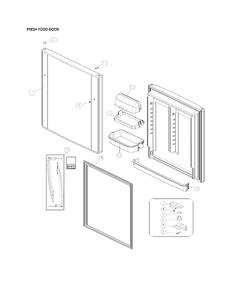 Fresh Food Door Diagram and Parts List for 11161202715  Kenmore Refrigerator