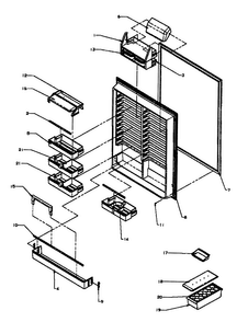 Refrigerator Inner Door Diagram and Parts List for BZ22RE-P1161601WE  Amana Refrigerator