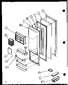 Section 1 Diagram and Parts List for SL22JB-P1116005W  Amana Refrigerator