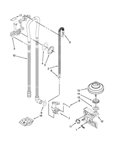 Fill, Drain And Overfill Parts Diagram and Parts List for  Maytag Dishwasher