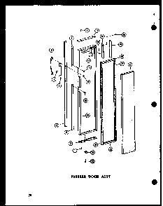 Freezer Door Assy Diagram and Parts List for SD19W-P60340-9W  Amana Refrigerator