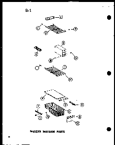 Freezer Interior Parts Diagram and Parts List for SR19E-1-G-P74870-22WG  Amana Refrigerator